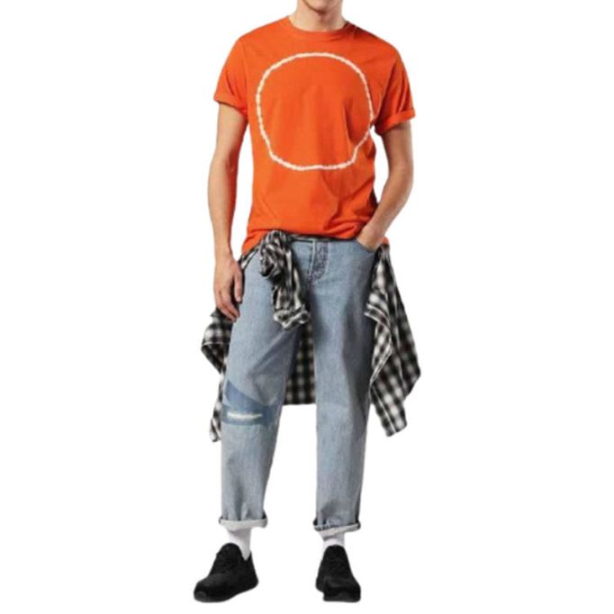 T Cereck メンズ Tシャツ クルーネック レギュラー フィット ソフト コットン サマーカジュアル ティー ディーゼル ブラック/レッド/ブルー