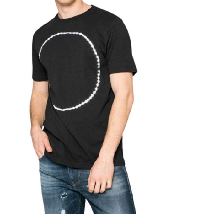 T Cereck メンズ Tシャツ クルーネック レギュラー フィット ソフト コットン サマーカジュアル ティー ディーゼル ブラック/レッド/ブルー