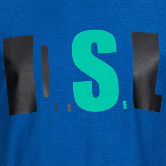 ディーゼル T ジョー Qb メンズ Tシャツ スリムフィット クルーネック プリント カジュアル サマー コットン Tシャツ ブラック/ホワイト/ネイビー