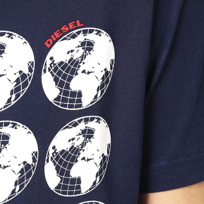 ブラック/ホワイト T ジョー Sc メンズ Tシャツ クルーネック レギュラー スリムフィット カジュアル サマー コットン ティー ディーゼル