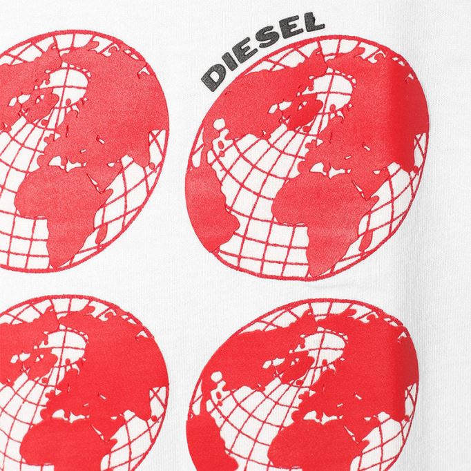 ブラック/ホワイト T ジョー Sc メンズ Tシャツ クルーネック レギュラー スリムフィット カジュアル サマー コットン ティー ディーゼル