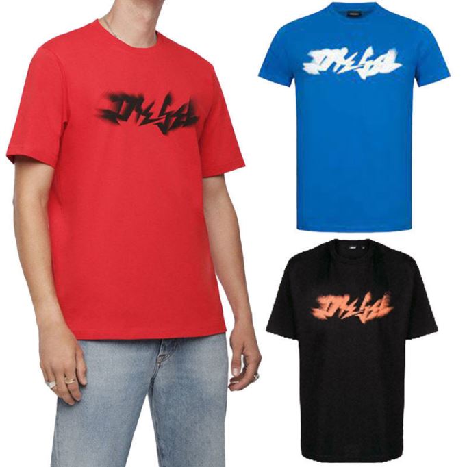 T Just Xk メンズ Tシャツ 半袖 クルーネック カジュアル サマー コットンティー ディーゼルブルー/ミントグリーン/ダークグレー