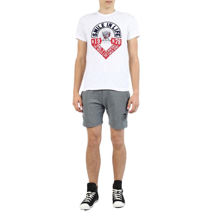 ディーゼル T ディエゴ Hm メンズ T シャツ 半袖クルーネック カジュアル サマー コットン T シャツ ブラック/ホワイト/ブルー