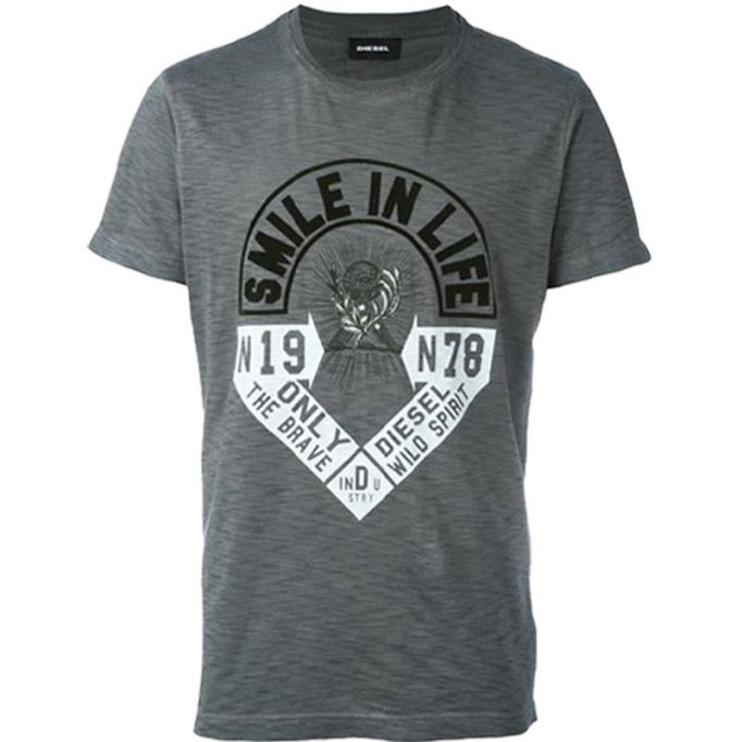 ディーゼル T ディエゴ Hm メンズ T シャツ 半袖クルーネック カジュアル サマー コットン T シャツ ブラック/ホワイト/ブルー