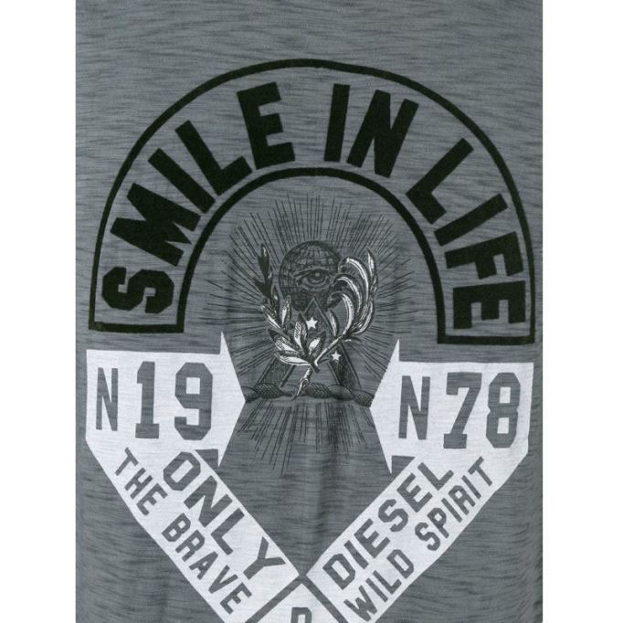 ディーゼル T ディエゴ Hm メンズ T シャツ 半袖クルーネック カジュアル サマー コットン T シャツ ブラック/ホワイト/ブルー