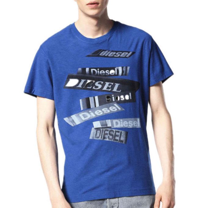 T Diego Qd メンズ Tシャツ 半袖 クルーネック カジュアル サマー コットン ティー ディーゼル ブラック/ホワイト/ネイビー