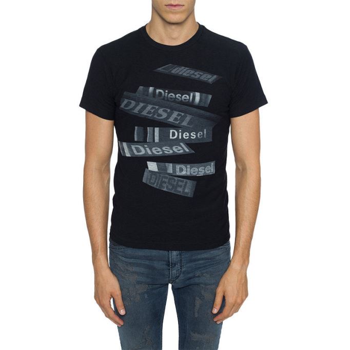 T Diego Qd メンズ Tシャツ 半袖 クルーネック カジュアル サマー コットン ティー ディーゼル ブラック/ホワイト/ネイビー