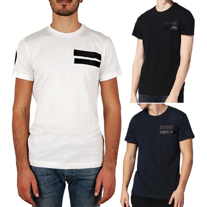 ブラック/ピンク ディーゼル T パトロール メンズ Tシャツ 半袖 クルーネック カジュアル サマー コットン ティー