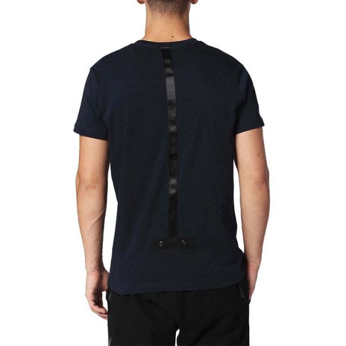 ブラック/ピンク ディーゼル T パトロール メンズ Tシャツ 半袖 クルーネック カジュアル サマー コットン ティー