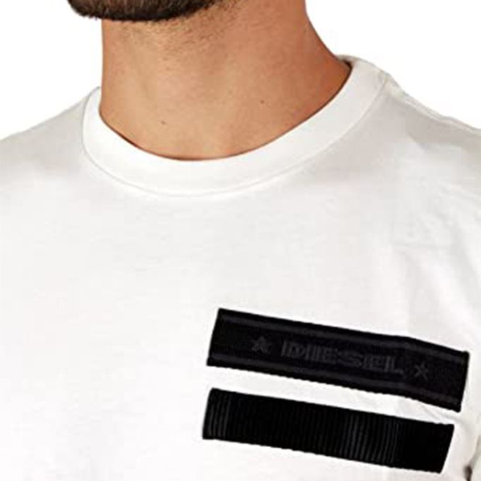 ブラック/ピンク ディーゼル T パトロール メンズ Tシャツ 半袖 クルーネック カジュアル サマー コットン ティー