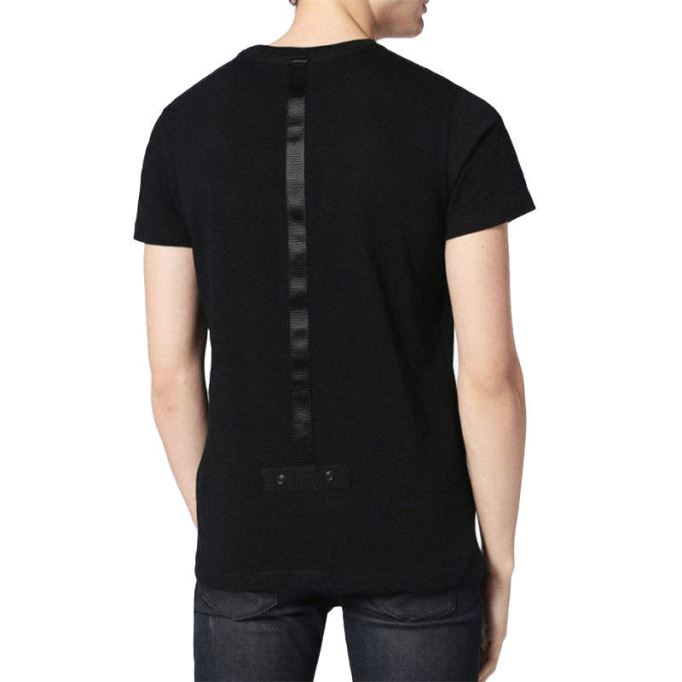 ブラック/ピンク ディーゼル T パトロール メンズ Tシャツ 半袖 クルーネック カジュアル サマー コットン ティー