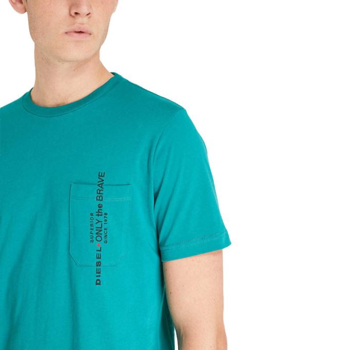 T ジャスト ポケット メンズ Tシャツ 半袖 クルーネック カジュアル ルーズフィット ディーゼル