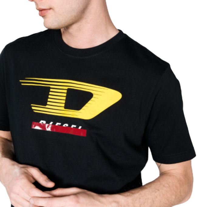 ディーゼル T ジャスト Y4 メンズ Tシャツ クルーネック 半袖 カジュアル ブラック コットン ティー