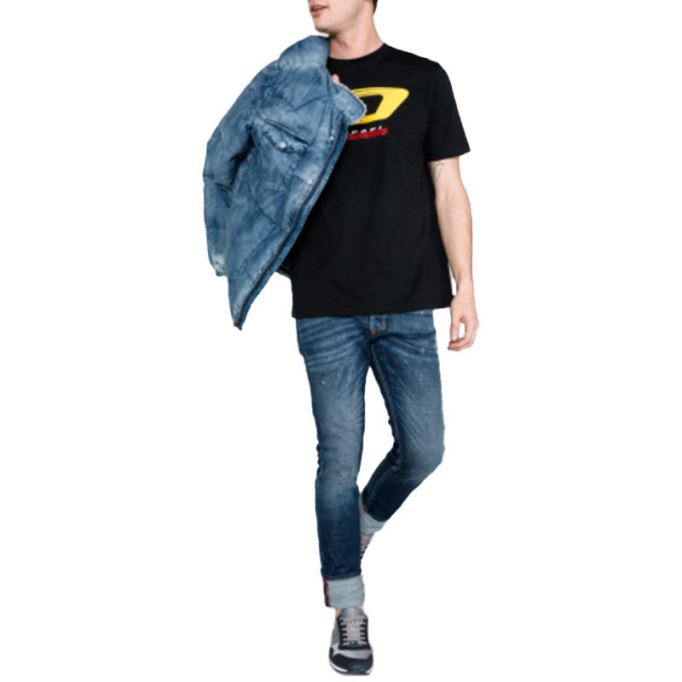 ディーゼル T ジャスト Y4 メンズ Tシャツ クルーネック 半袖 カジュアル ブラック コットン ティー