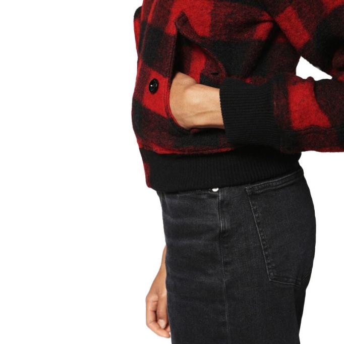 ディーゼル W ロージー レディース ジャケット キルティング バッファロー クロップド チェック 冬 アウター ウール