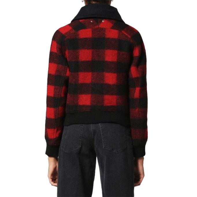 ディーゼル W ロージー レディース ジャケット キルティング バッファロー クロップド チェック 冬 アウター ウール