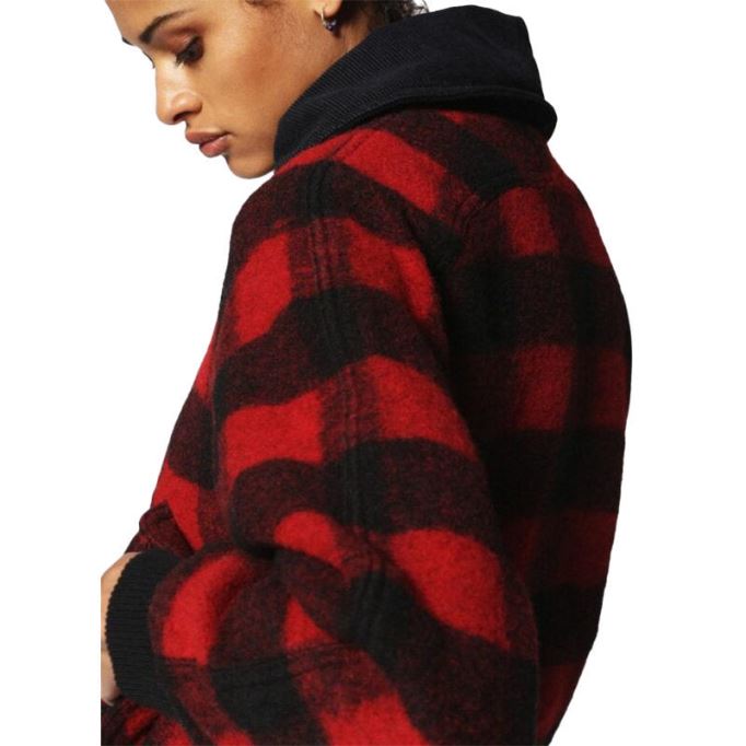 ディーゼル W ロージー レディース ジャケット キルティング バッファロー クロップド チェック 冬 アウター ウール