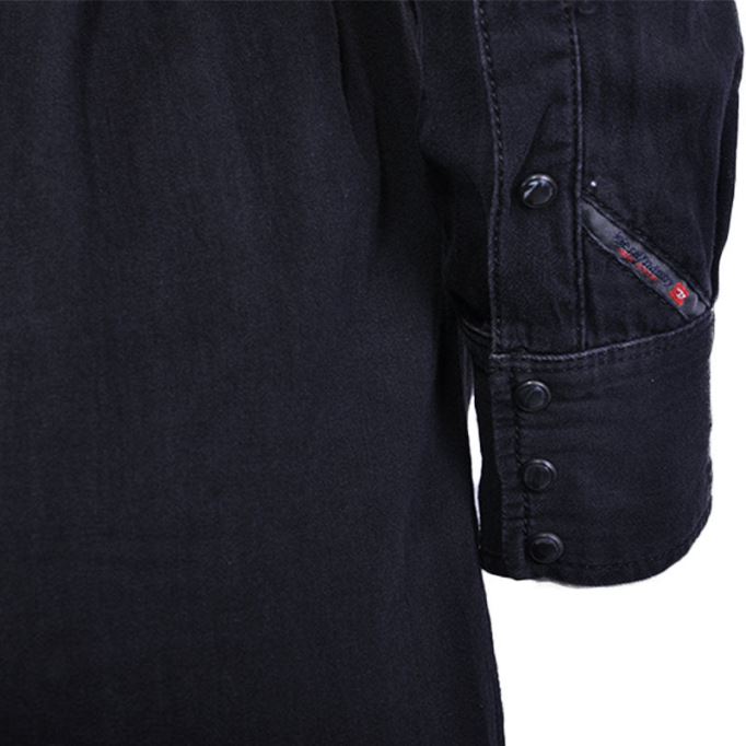 De Pilka W Abito Osacd 900 レディース デニム ドレス ブラック マキシ フルスリーブ トップス ディーゼル