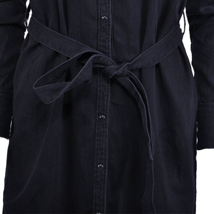 De Pilka W Abito Osacd 900 レディース デニム ドレス ブラック マキシ フルスリーブ トップス ディーゼル