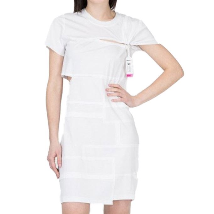 ディー ミリア ドレス ラウンドネック パッチワーク ドレス レギュラー フィット カジュアル トップス ディーゼル