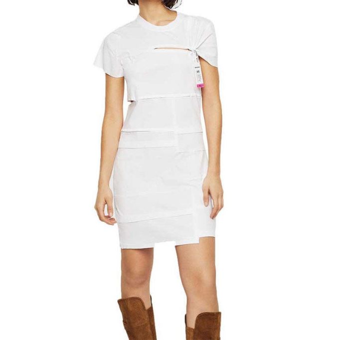 ディー ミリア ドレス ラウンドネック パッチワーク ドレス レギュラー フィット カジュアル トップス ディーゼル