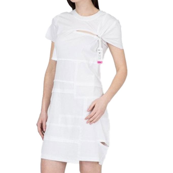 ディー ミリア ドレス ラウンドネック パッチワーク ドレス レギュラー フィット カジュアル トップス ディーゼル