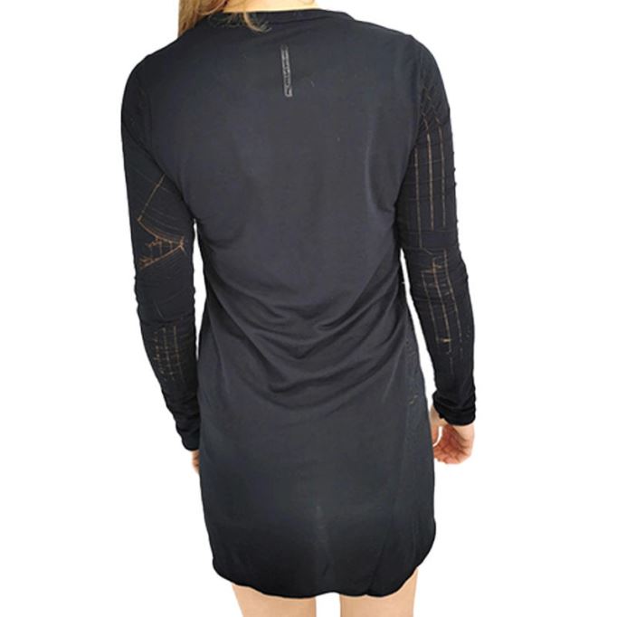 T チャール レディースドレス ラウンドネック ショートドレス 長袖 リラックスフィット トップス ディーゼル