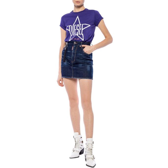 ディーゼル T Sily Za レディース Tシャツ クルーネック 半袖 トップ カジュアル サマーティー 新品