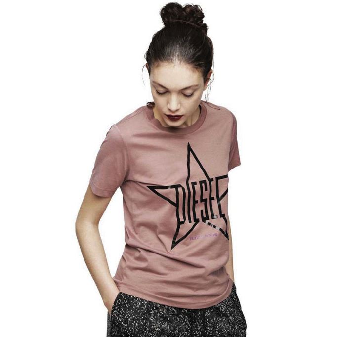 ディーゼル T Sily Za レディース Tシャツ クルーネック 半袖 トップ カジュアル サマーティー 新品