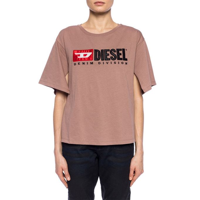 T Jacky D レディース Tシャツ クルーネック 半袖 トップス カジュアル サマーティー ディーゼルブルー/オフホワイト/ピンク