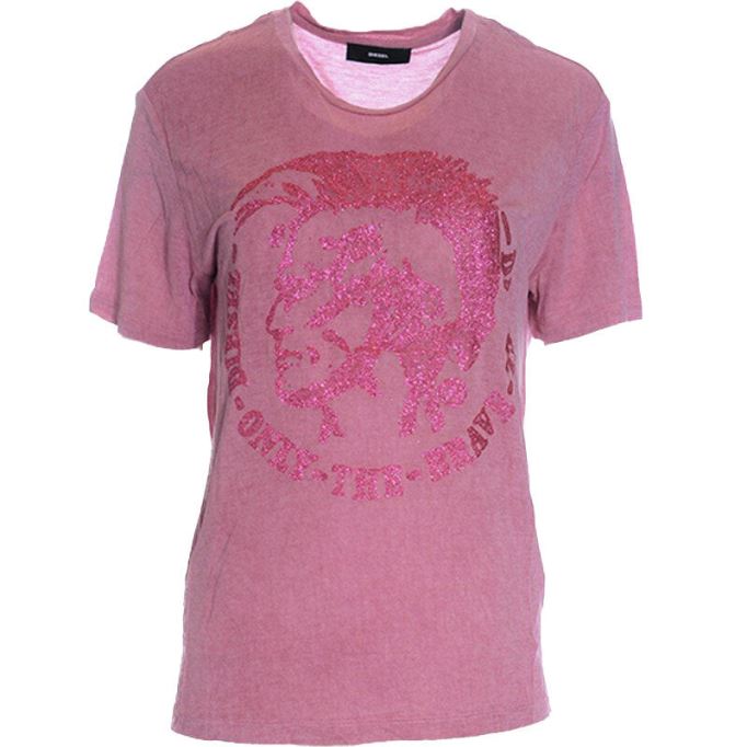 ホワイト/ブラック ディーゼル T モリ レディース Tシャツ クルーネック 半袖 カジュアル サマー コットン トップ 新品