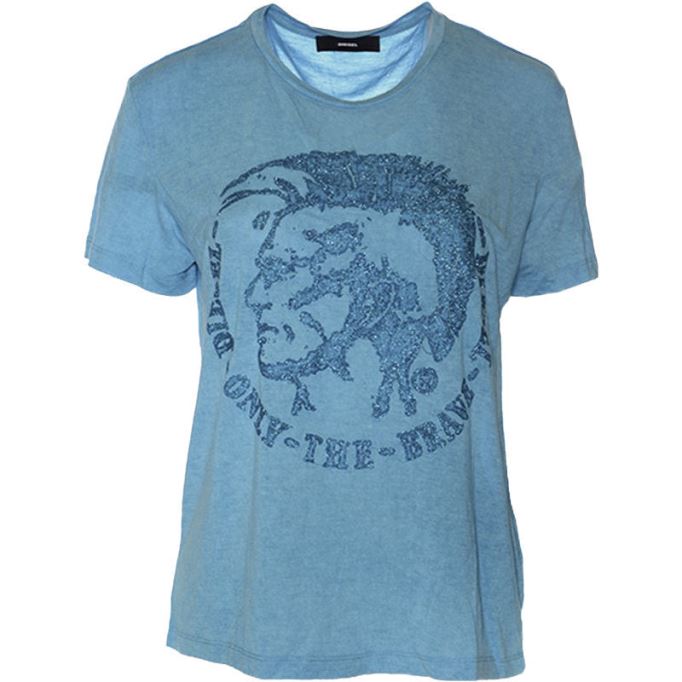 ホワイト/ブラック ディーゼル T モリ レディース Tシャツ クルーネック 半袖 カジュアル サマー コットン トップ 新品