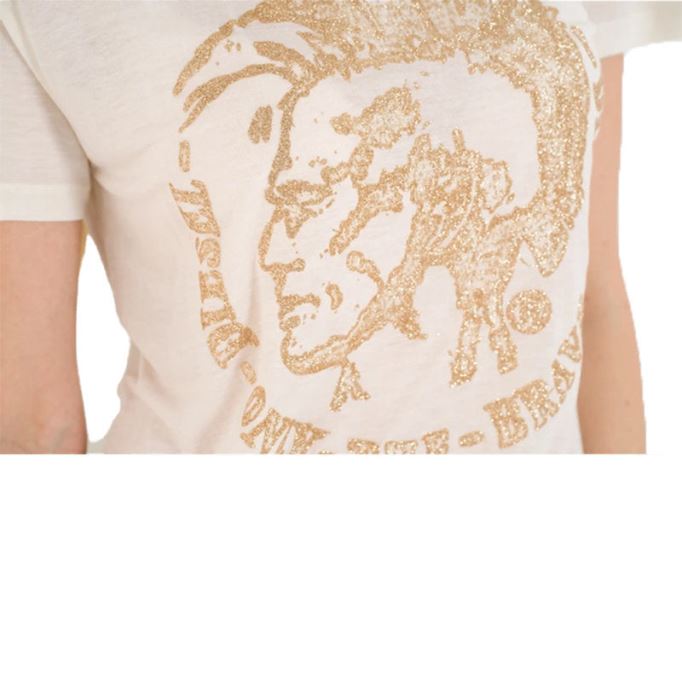 ホワイト/ブラック ディーゼル T モリ レディース Tシャツ クルーネック 半袖 カジュアル サマー コットン トップ 新品