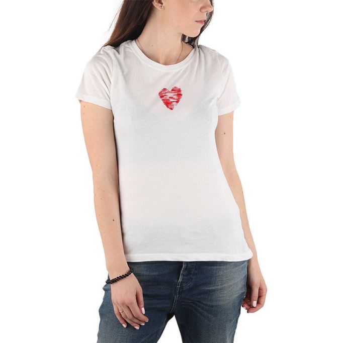 T Sily C レディース Tシャツ クルーネック 半袖トップ カジュアル サマーティー 新品 ディーゼルホワイト