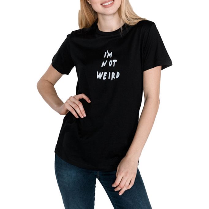 T Flavia B レディース Tシャツ クルーネック 半袖 カジュアル 夏 黒 トップス ディーゼル