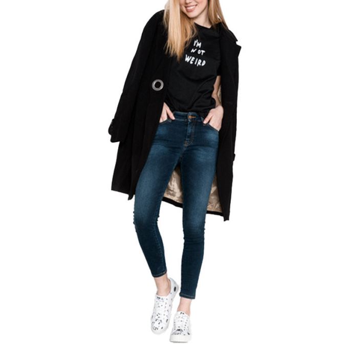 T Flavia B レディース Tシャツ クルーネック 半袖 カジュアル 夏 黒 トップス ディーゼル