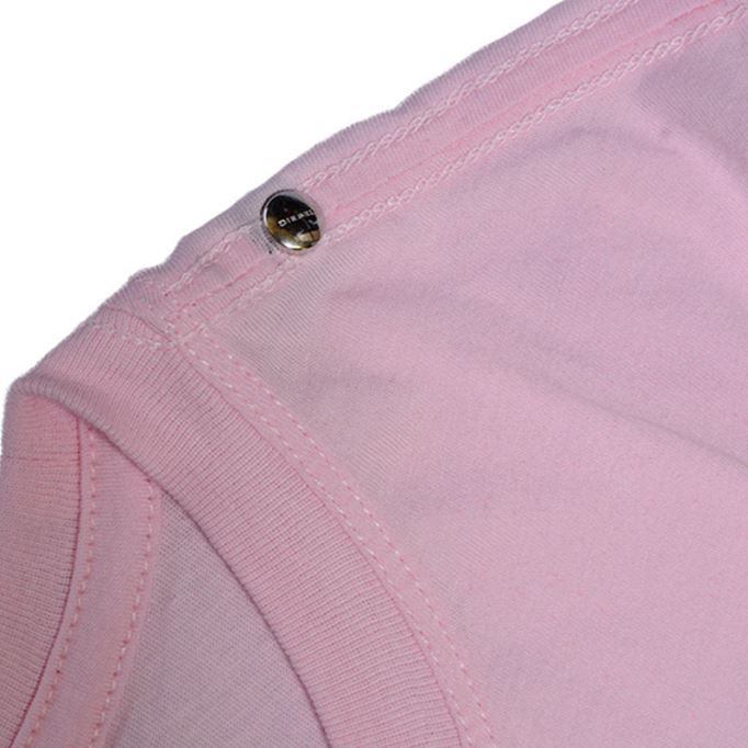 T Sily C レディース Tシャツ クルーネック 半袖 トップス カジュアル 夏 ピンク Tシャツ ディーゼル