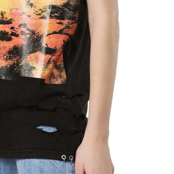 T Cynth レディース Tシャツ クルーネック 半袖 レギュラーフィット カジュアル トップス ディーゼル