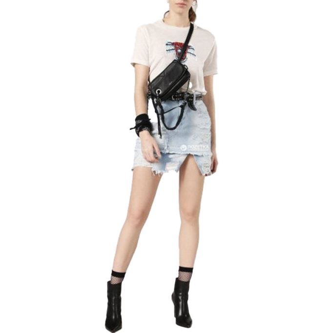 T Sily P レディース Tシャツ クルーネック 半袖 レギュラーフィット カジュアル トップス ディーゼル