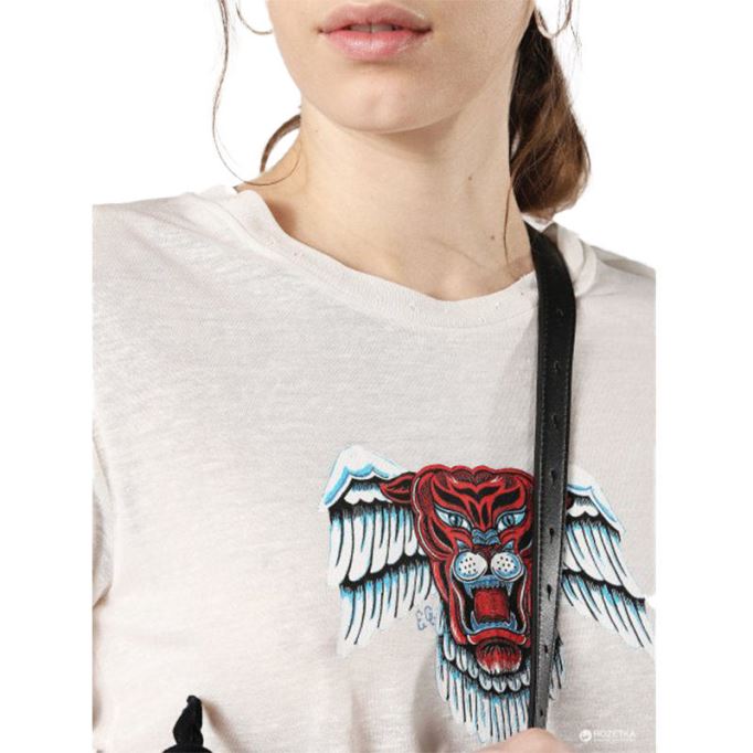 T Sily P レディース Tシャツ クルーネック 半袖 レギュラーフィット カジュアル トップス ディーゼル