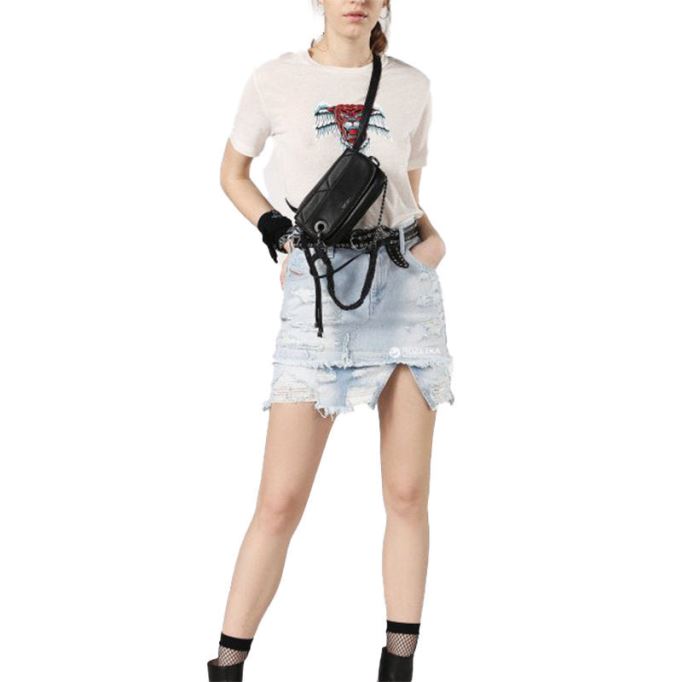 T Sily P レディース Tシャツ クルーネック 半袖 レギュラーフィット カジュアル トップス ディーゼル