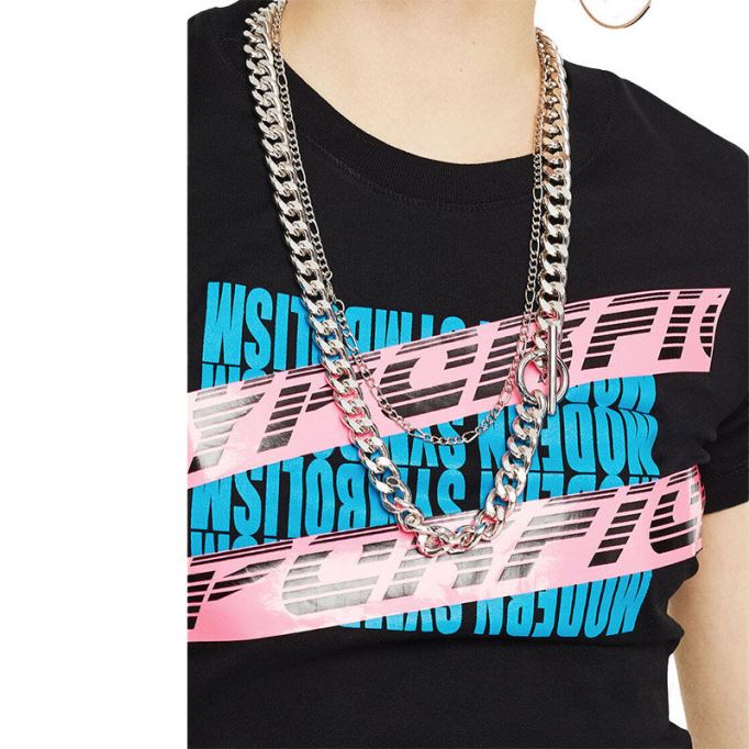 T Supery レディース Tシャツ クルーネック 半袖 スリムフィット カジュアル トップス ブラック ディーゼル