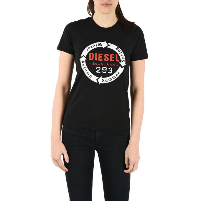 ディーゼル T シリー C1 レディース T シャツ クルーネック半袖スリムフィット カジュアル トップス
