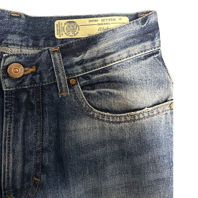 ディーゼル Widee 085ag レディース ジーンズ ストレート レディース ディストレス フェード デニム パンツ ブルー