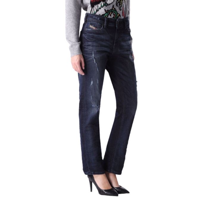 ディーゼル レディース デニム ジーンズ Reen 0844t ディストレス レギュラー フィット ストレートレッグ Dna ジーンズ