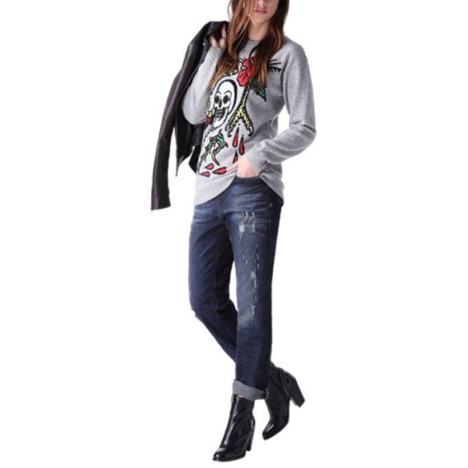 ディーゼル レディース デニム ジーンズ Reen 0844t ディストレス レギュラー フィット ストレートレッグ Dna ジーンズ