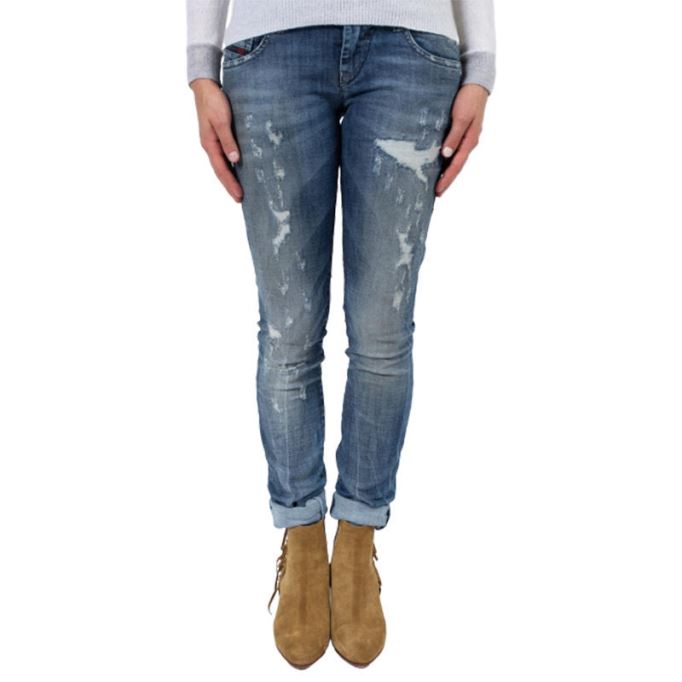 ディーゼル グループ 0856x レディース デニム ジーンズ スーパースキニー フィット ブルー フェード ジップ