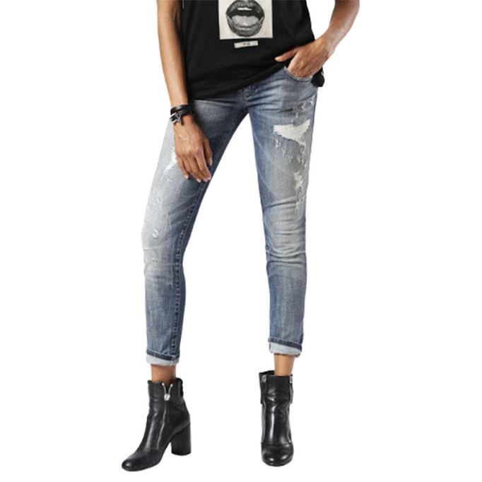 ディーゼル グループ 0856x レディース デニム ジーンズ スーパースキニー フィット ブルー フェード ジップ