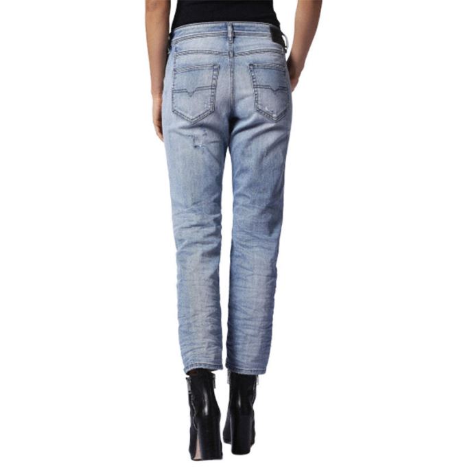 ディーゼル レディース デニム ジーンズ リーン シーム 0857f レギュラー フィット ストレート ダメージ加工 ブルー