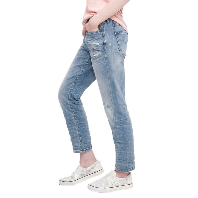 ディーゼル レディース デニム ジーンズ リーン シーム 0857f レギュラー フィット ストレート ダメージ加工 ブルー